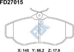 FBK FD27015 - Комплект спирачно феродо, дискови спирачки vvparts.bg