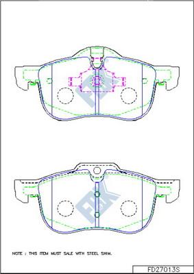 FBK FD27013S - Комплект спирачно феродо, дискови спирачки vvparts.bg