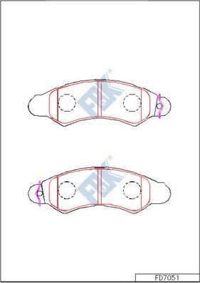 FBK FD7051 - Комплект спирачно феродо, дискови спирачки vvparts.bg