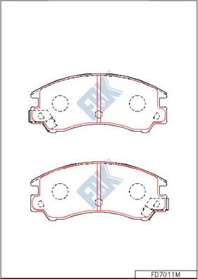 FBK FD7011M - Комплект спирачно феродо, дискови спирачки vvparts.bg