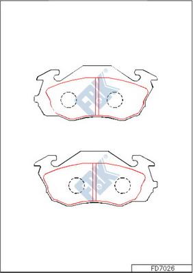 FBK FD7026 - Комплект спирачно феродо, дискови спирачки vvparts.bg