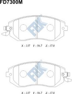 FBK FD7300M - Комплект спирачно феродо, дискови спирачки vvparts.bg