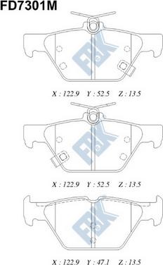 FBK FD7301M - Комплект спирачно феродо, дискови спирачки vvparts.bg