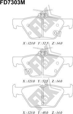 FBK FD7303M - Комплект спирачно феродо, дискови спирачки vvparts.bg