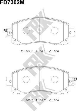 FBK FD7302M - Комплект спирачно феродо, дискови спирачки vvparts.bg