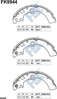 FBK FK9944 - Комплект спирачна челюст vvparts.bg