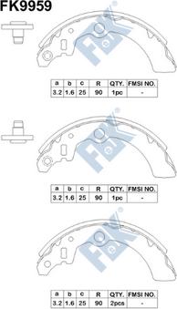 FBK FK9959 - Комплект спирачна челюст vvparts.bg