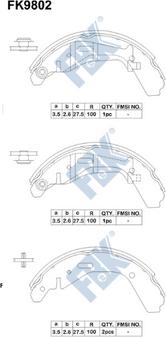 FBK FK9802 - Комплект спирачна челюст vvparts.bg