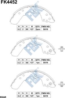 FBK FK4452 - Комплект спирачна челюст vvparts.bg