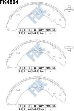 FBK FK4804 - Комплект спирачна челюст vvparts.bg