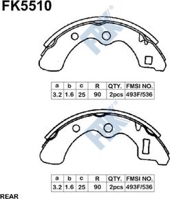 FBK FK5510 - Комплект спирачна челюст vvparts.bg