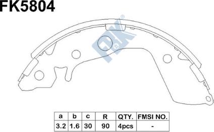 FBK FK5804 - Комплект спирачна челюст vvparts.bg