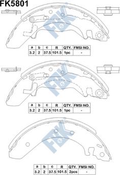 FBK FK5801 - Комплект спирачна челюст vvparts.bg