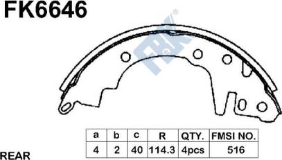 FBK FK6646 - Комплект спирачна челюст vvparts.bg