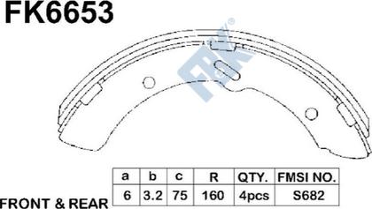 FBK FK6653 - Комплект спирачна челюст vvparts.bg