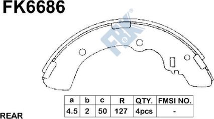 FBK FK6686 - Комплект спирачна челюст vvparts.bg