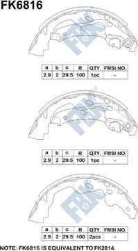 FBK FK6816 - Комплект спирачна челюст vvparts.bg