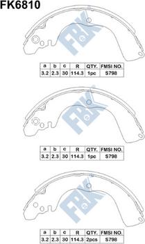 FBK FK6810 - Комплект спирачна челюст vvparts.bg