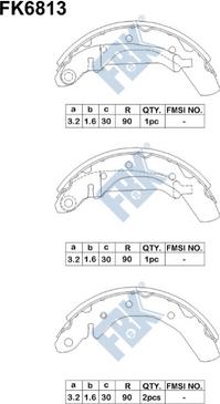 FBK FK6813 - Комплект спирачна челюст vvparts.bg