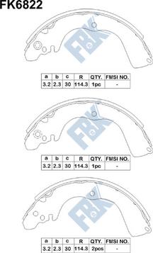 FBK FK6822 - Комплект спирачна челюст vvparts.bg