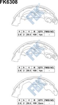 FBK FK6308 - Комплект спирачна челюст vvparts.bg