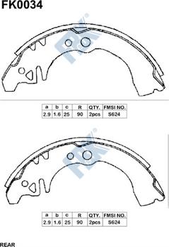 FBK FK0034 - Комплект спирачна челюст vvparts.bg