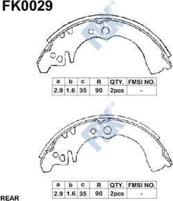 FBK FK0029 - Комплект спирачна челюст vvparts.bg
