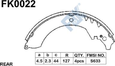 FBK FK0022 - Комплект спирачна челюст vvparts.bg