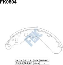 FBK FK0804 - Комплект спирачна челюст vvparts.bg