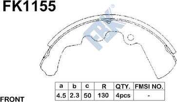 FBK FK1155 - Комплект спирачна челюст vvparts.bg