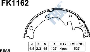 FBK FK1162 - Комплект спирачна челюст vvparts.bg