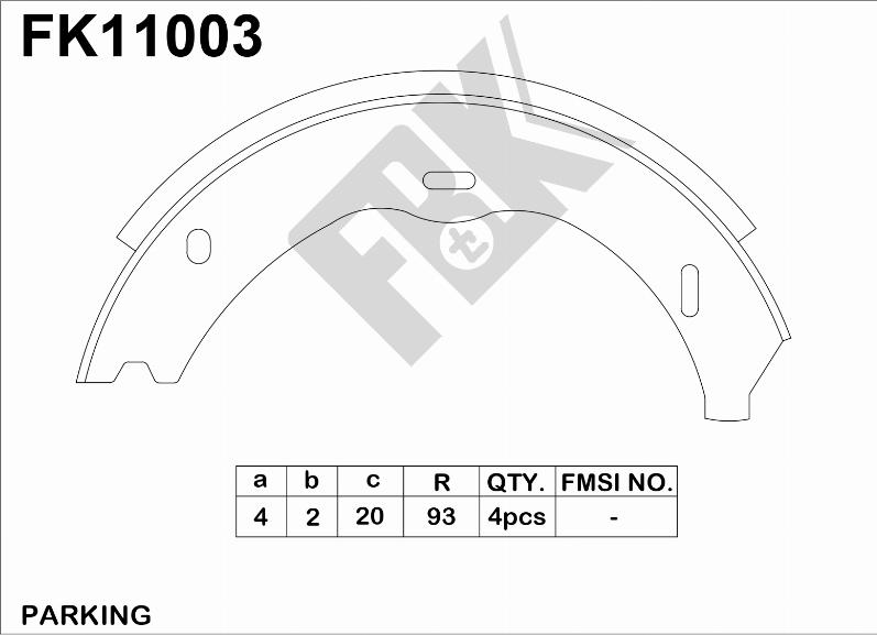 FBK FK11003 - Комплект спирачна челюст vvparts.bg