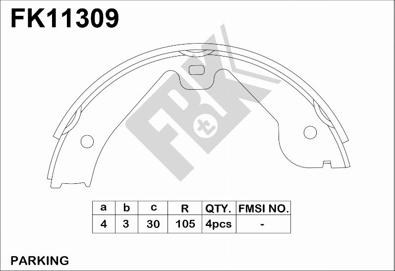 FBK FK11309 - Комплект спирачна челюст vvparts.bg