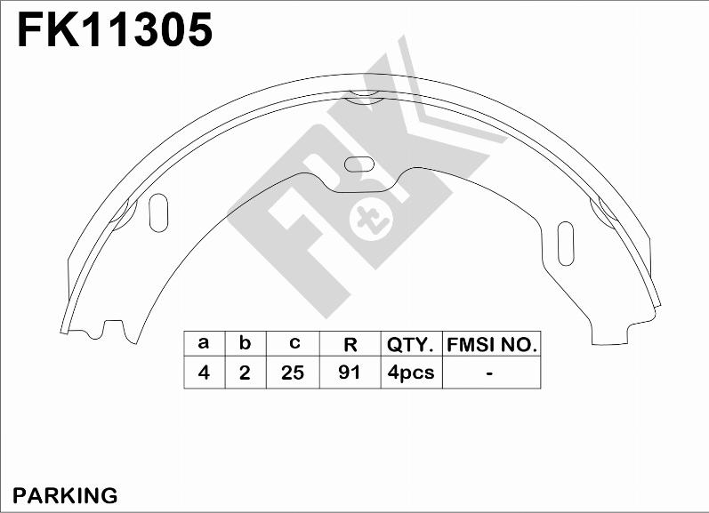 FBK FK11305 - Комплект спирачна челюст vvparts.bg