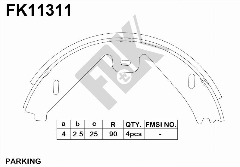 FBK FK11311 - Комплект спирачна челюст vvparts.bg