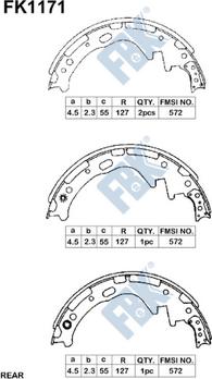 FBK FK1171 - Комплект спирачна челюст vvparts.bg