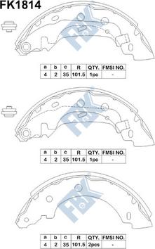 FBK FK1814 - Комплект спирачна челюст vvparts.bg