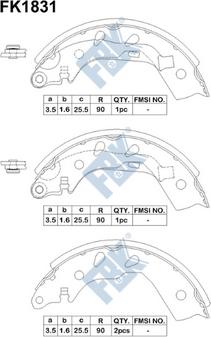 FBK FK1831 - Комплект спирачна челюст vvparts.bg