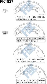 FBK FK1827 - Комплект спирачна челюст vvparts.bg