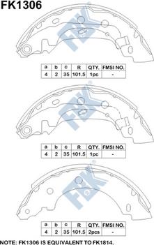 FBK FK1306 - Комплект спирачна челюст vvparts.bg