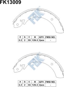 FBK FK13009 - Комплект спирачна челюст vvparts.bg