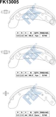 FBK FK13005 - Комплект спирачна челюст vvparts.bg