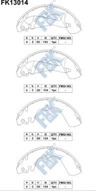 FBK FK13014 - Комплект спирачна челюст vvparts.bg