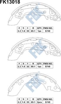 FBK FK13018 - Комплект спирачна челюст vvparts.bg