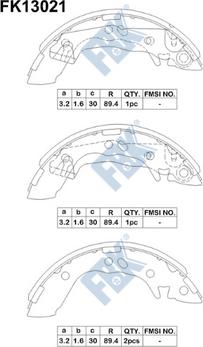 FBK FK13021 - Комплект спирачна челюст vvparts.bg