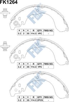 FBK FK1264 - Комплект спирачна челюст vvparts.bg