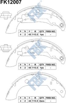 FBK FK12007 - Комплект спирачна челюст vvparts.bg