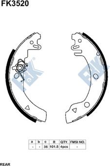 FBK FK3520 - Комплект спирачна челюст vvparts.bg