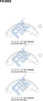 FBK FK3805 - Комплект спирачна челюст vvparts.bg