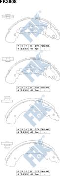 FBK FK3808 - Комплект спирачна челюст vvparts.bg